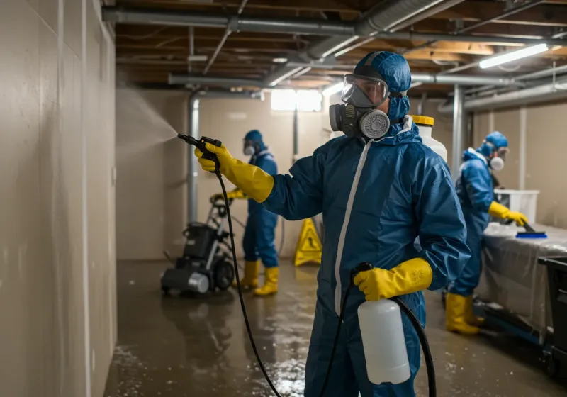 Basement Sanitization and Antimicrobial Treatment process in Polk County, NC