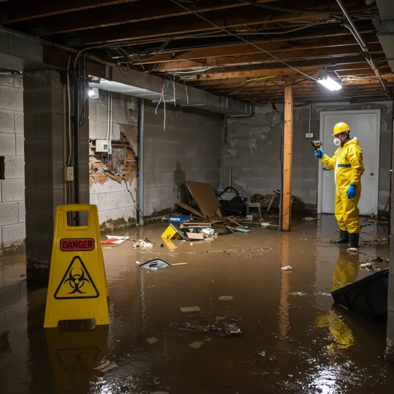 Flooded Basement Electrical Hazard in Polk County, NC Property