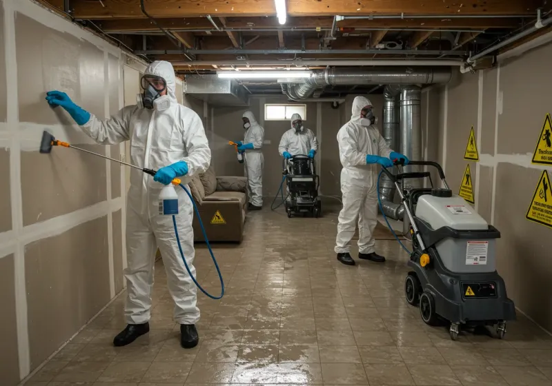 Basement Moisture Removal and Structural Drying process in Polk County, NC